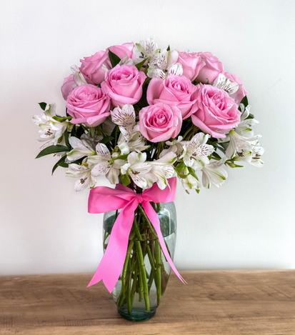 florero rosas rosa - flores a domicilio 3