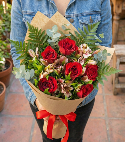 flores a domicilio - ramo de rosas rojas