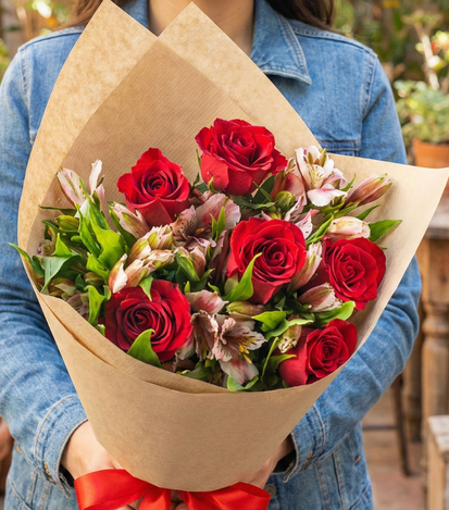 flores a domicilio - ramo de rosas rojas 1