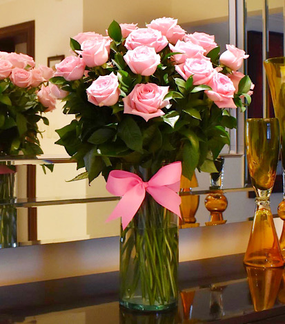 Florero 24 Rosas Rosa - Flores a Domicilio